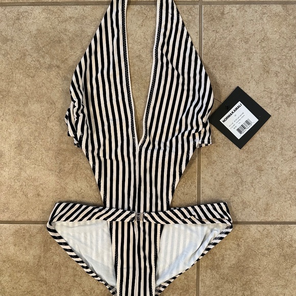 NWT NORMA KAMALI Cutout One Piece Hater Swimsuit SIZE XS - Picture 3 of 5